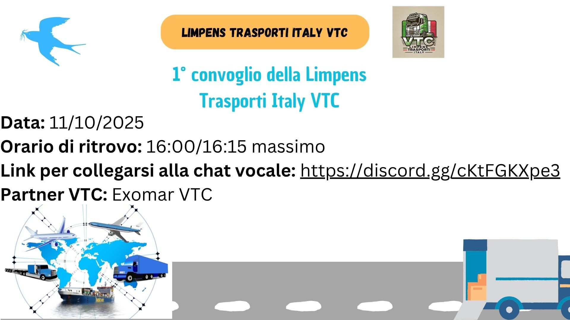1°  Convoglio aziendale della Limpens Trasporti Italy VTC